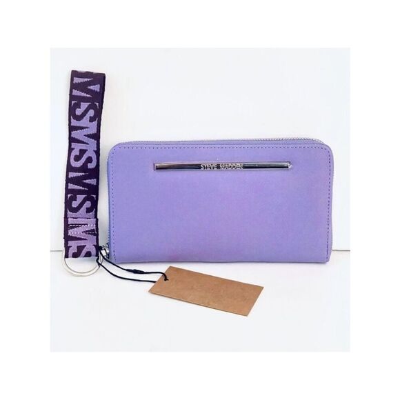 Steve Madden Handbags - NWT Steve Madden BZIP-CNW Purple/Silver Zip Around Wallet Guitar Wristlet Strap